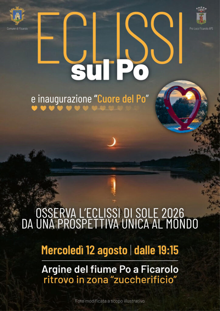 Eclissi sul Po: eclissi di Sole 2026 a Ficarolo
